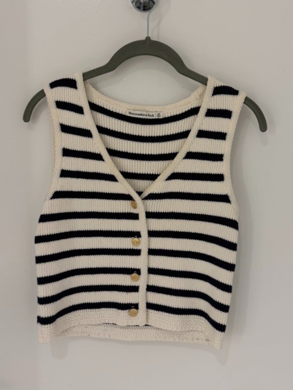 Abercrombie & Fitch, Striped Knit Vest, XS